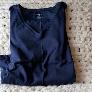 Westport Navy Short Sleeve V Neck Tee